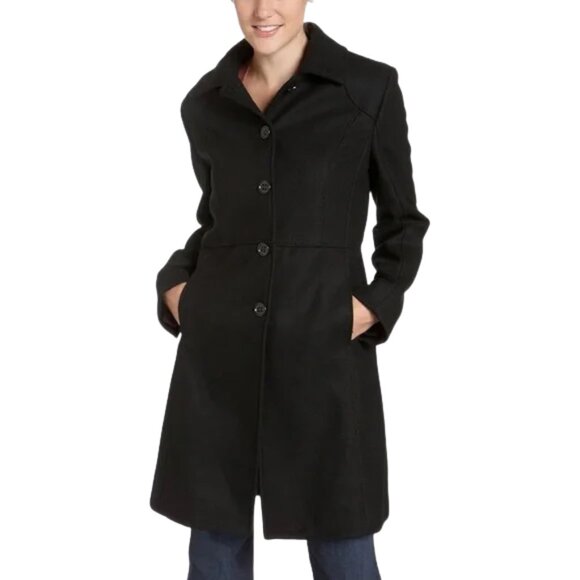 Kenneth Cole Dark Brown Pea Coat (S) - Picture 1 of 11